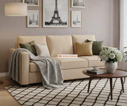 Melaka Sofa 3 Seater Light Beige - Furnishka 