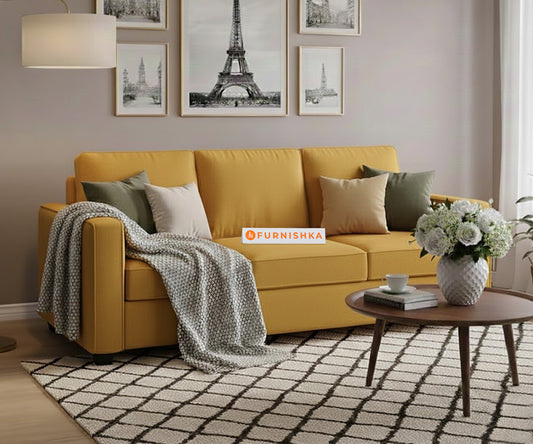Melaka Sofa 3 Seater Mustard Yellow - Furnishka 