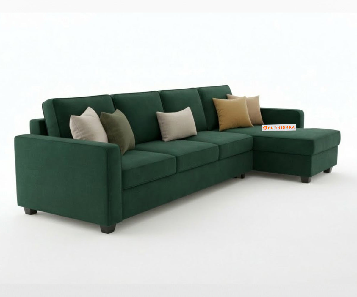 Melaka Sofa Sectional Sofa 3+L RHS Seater Pine Green - Furnishka 