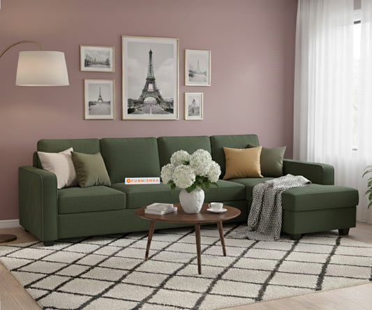 Melaka Sofa Sectional Sofa 3+L RHS Seater Pine Green - Furnishka