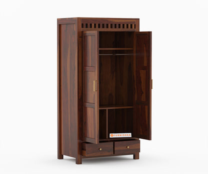 Meody 3 Door Solid Sheesham Wood Wardrobe - Furnishka 