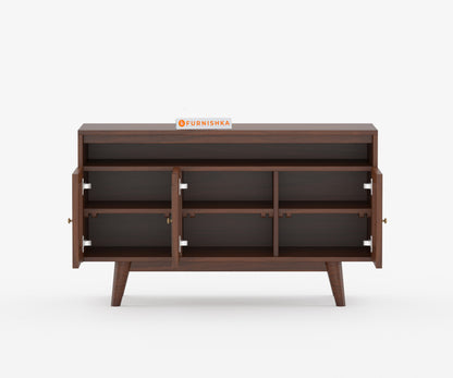 Mike Acacia Wood Triple Door Chest of Drawers - Furnishka 