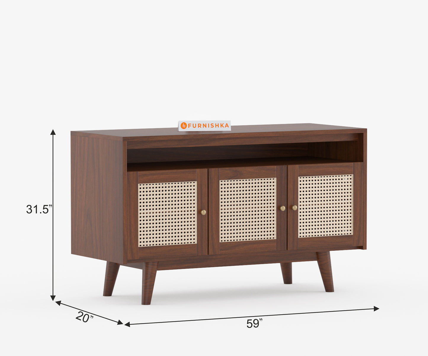 Mike Acacia Wood Triple Door Chest of Drawers - Furnishka 