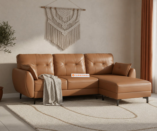 Milano Leatherette 2 Seater Sectional Sofa-RHS - Furnishka