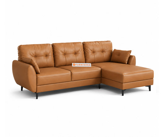 Milano Leatherette 2 Seater Sectional Sofa-RHS - Furnishka