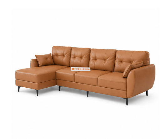 Milano Leatherette 3 Seater Sectional Sofa-LHS - Furnishka