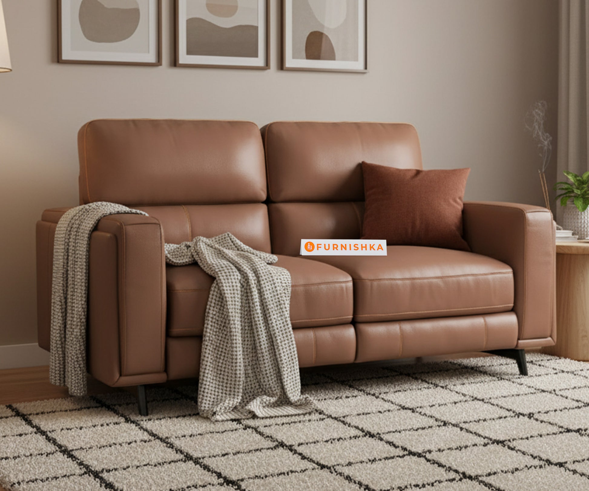 Montes 2 Seater Recliner - Brown - Furnishka 
