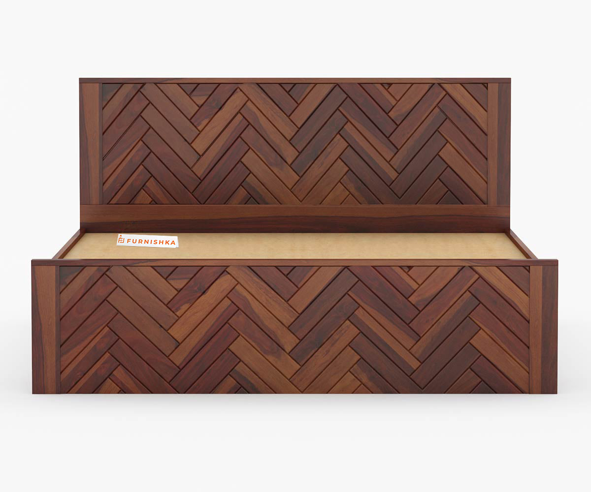Myra Sheesham Wood Bed Hydraulic Storage - King Size - Furnishka 