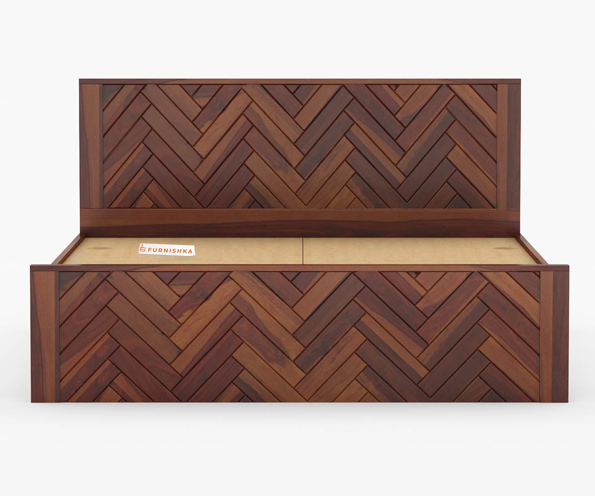 Myra Sheesham Wood Bed Non Storage - King Size - Furnishka 