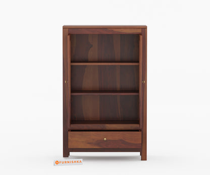Naruto Sheesham Wood Two Door Book Shelf - Furnishka 