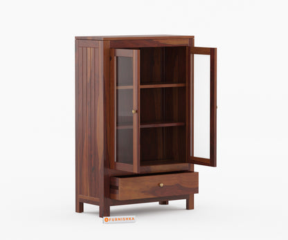 Naruto Sheesham Wood Two Door Book Shelf