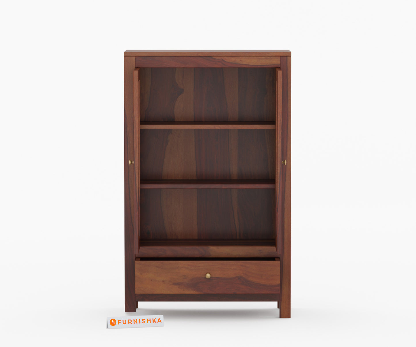 Naruto Sheesham Wood Two Door Book Shelf