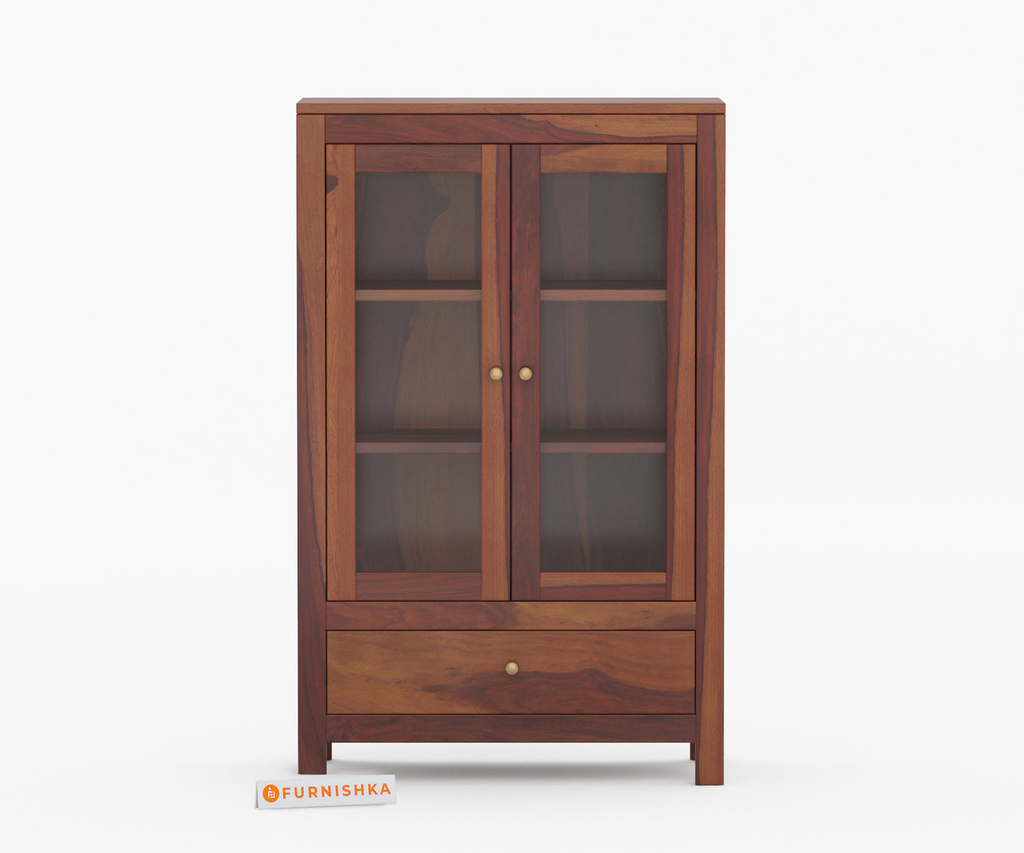 Naruto Sheesham Wood Two Door Book Shelf