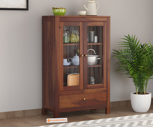 Naruto Sheesham Wood Two Door Book Shelf