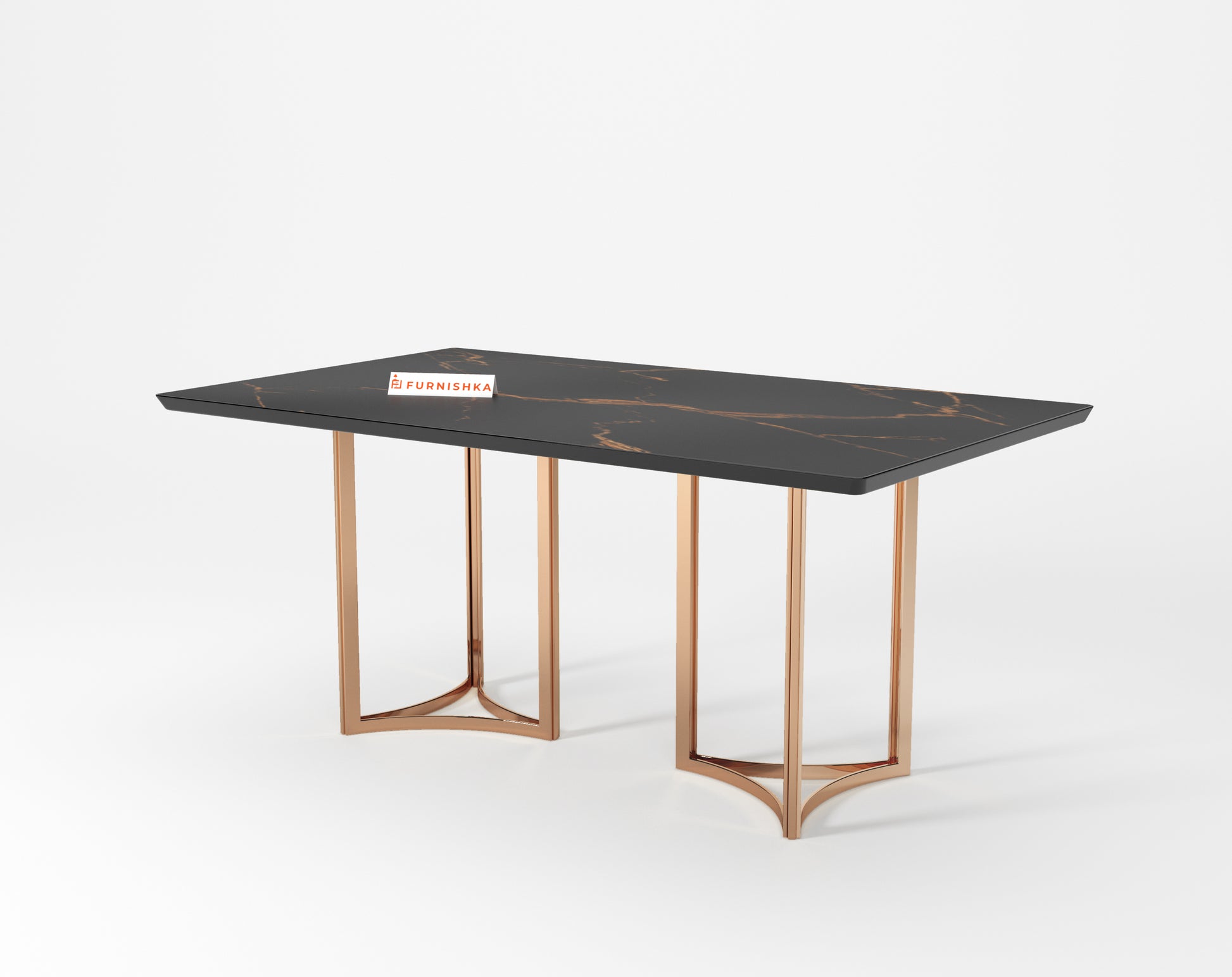 Nexus 6 Seater Dining Table - Ceramic Golden Portoro - Furnishka 