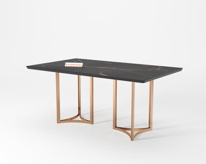 Nexus 6 Seater Dining Table - Ceramic Golden Portoro - Furnishka 