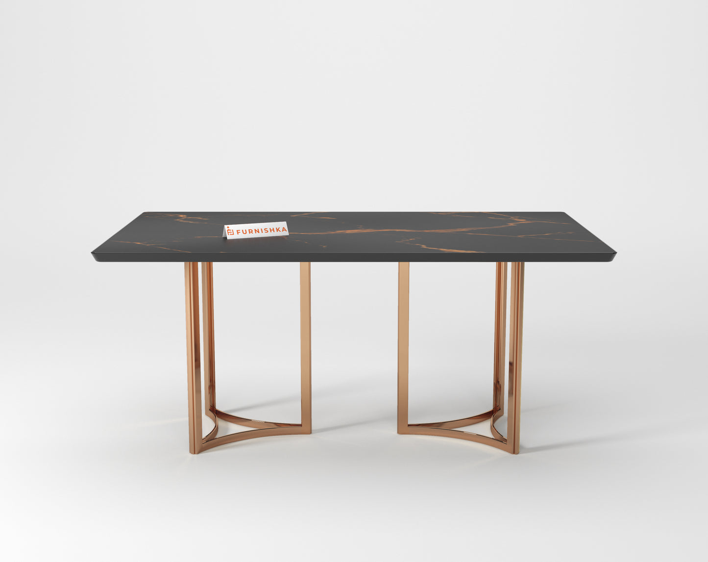 Nexus 6 Seater Dining Table - Ceramic Golden Portoro - Furnishka 