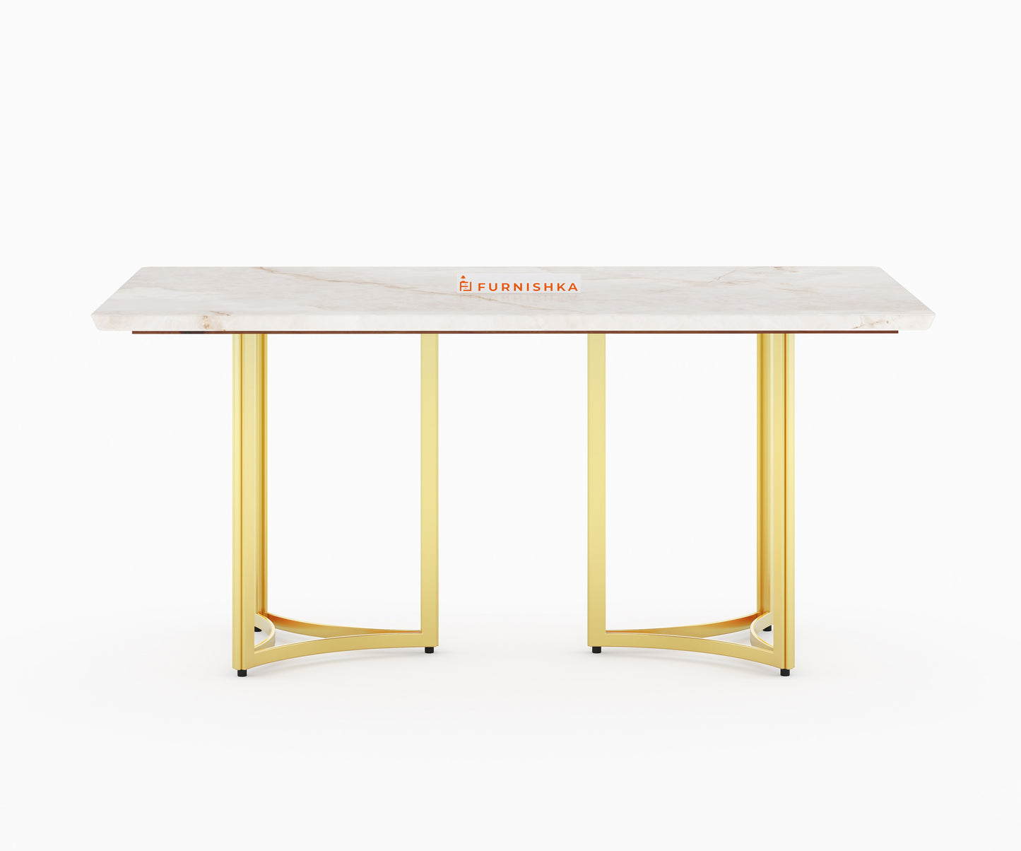 Nexus 6 Seater Dining Table - Ceramic Golden Portoro - Furnishka 