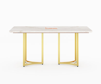 Nexus 6 Seater Dining Table - Ceramic Golden Portoro - Furnishka 