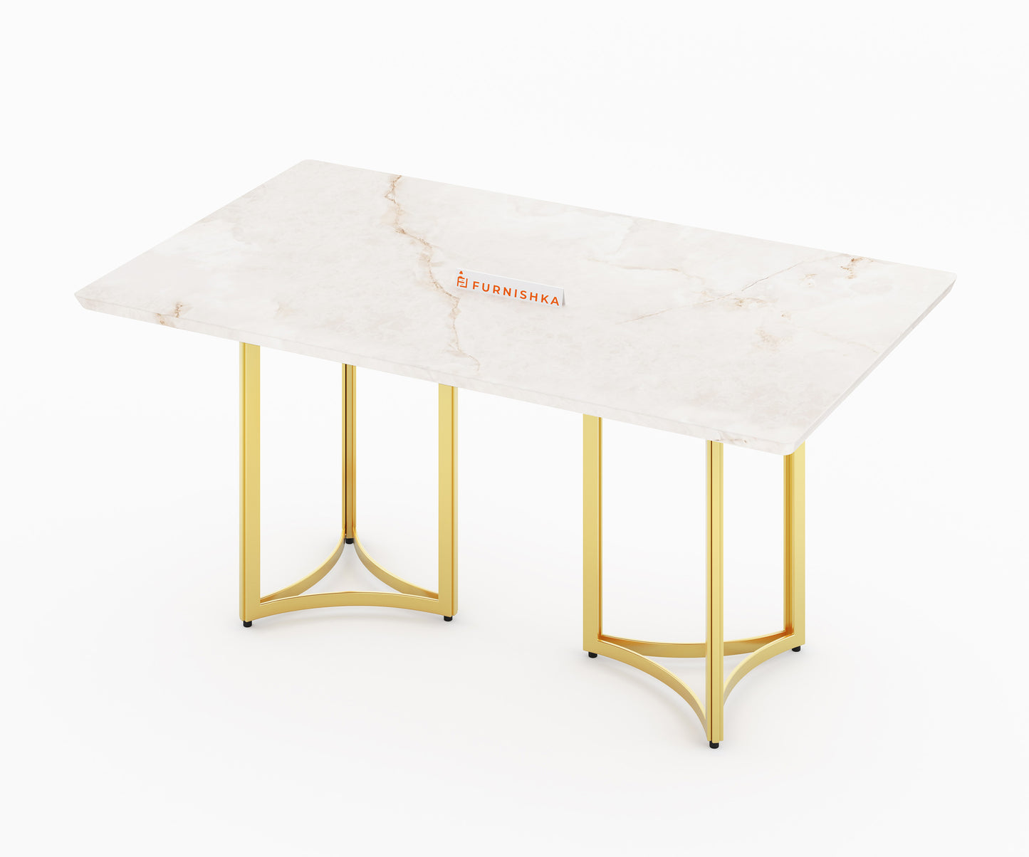 Nexus 6 Seater Dining Table - Ceramic Golden Portoro - Furnishka 