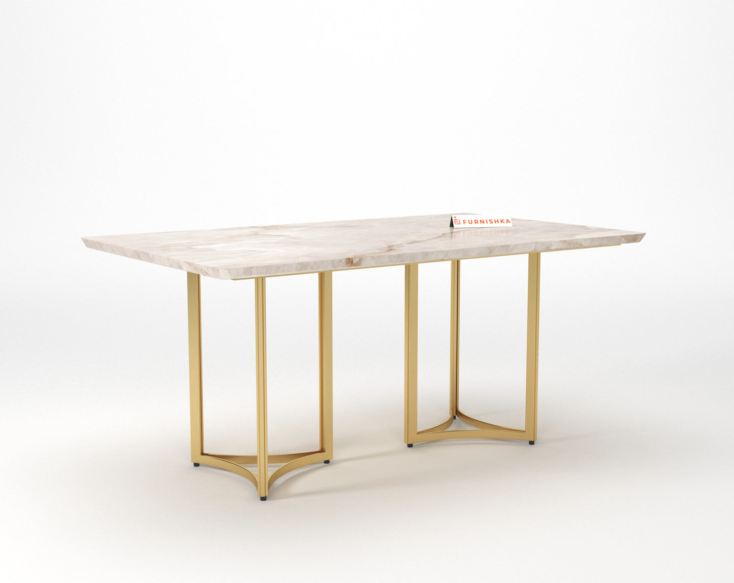 Nexus Dining Table 6 Seater PVD Gold Base - Furnishka