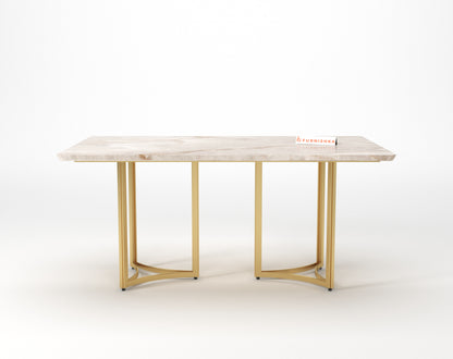 Nexus Dining Table 6 Seater PVD Gold Base - Furnishka