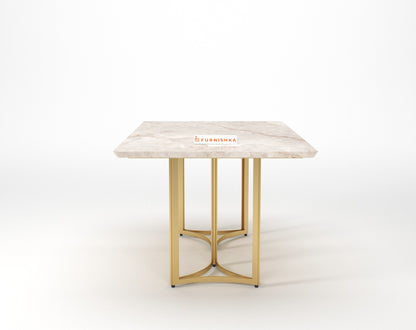 Nexus Dining Table 6 Seater PVD Gold Base - Furnishka
