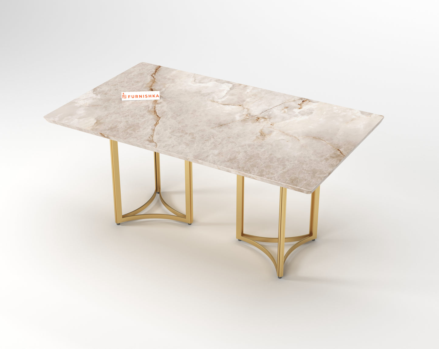 Nexus Dining Table 6 Seater PVD Gold Base - Furnishka