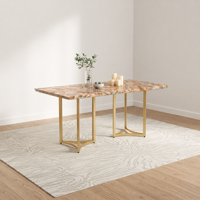 Nexus Dining Table 6 Seater PVD Gold Base