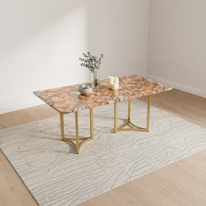 Nexus Dining Table 6 Seater PVD Gold Base - Furnishka