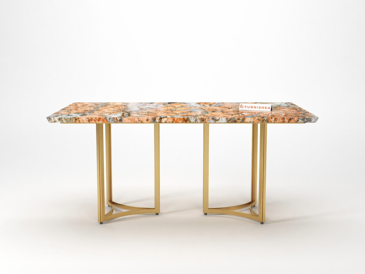 Nexus Dining Table 6 Seater PVD Gold Base - Furnishka