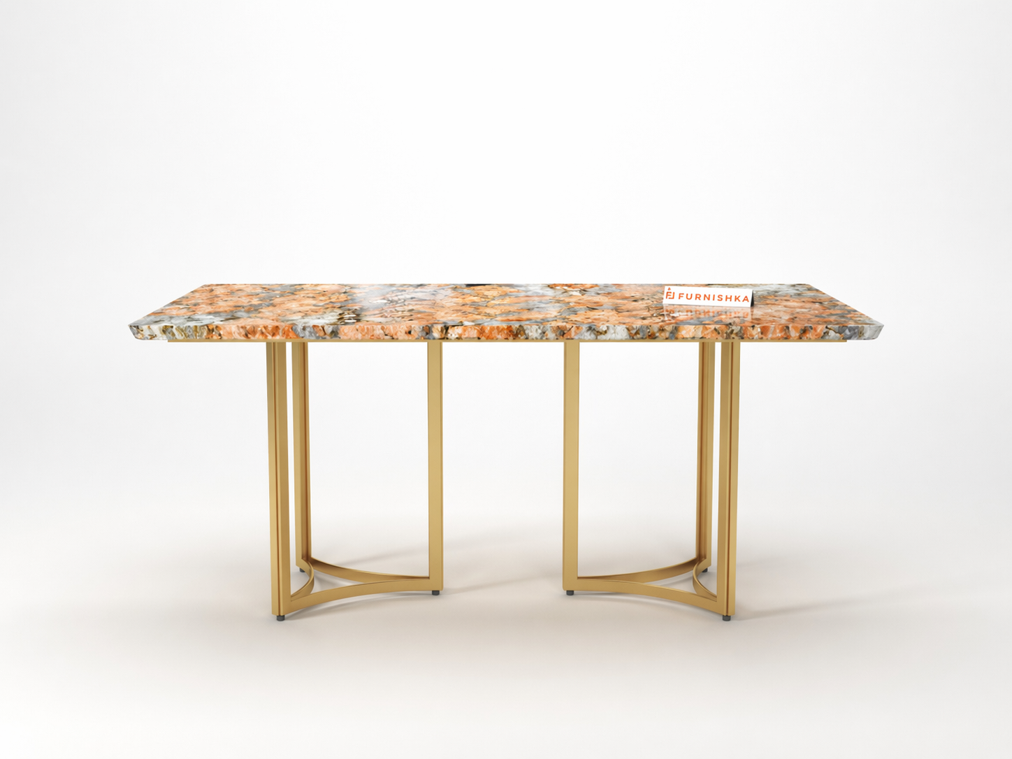 Nexus Dining Table 6 Seater PVD Gold Base - Furnishka
