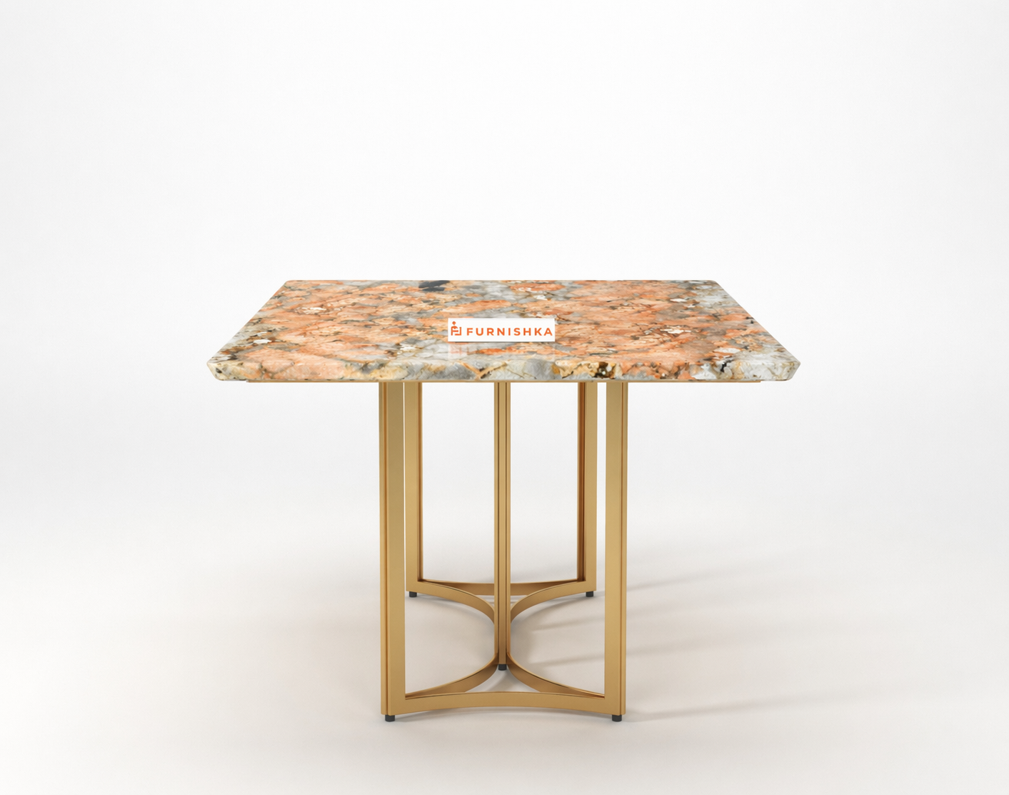 Nexus Dining Table 6 Seater PVD Gold Base - Furnishka