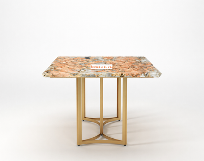 Nexus Dining Table 6 Seater PVD Gold Base - Furnishka