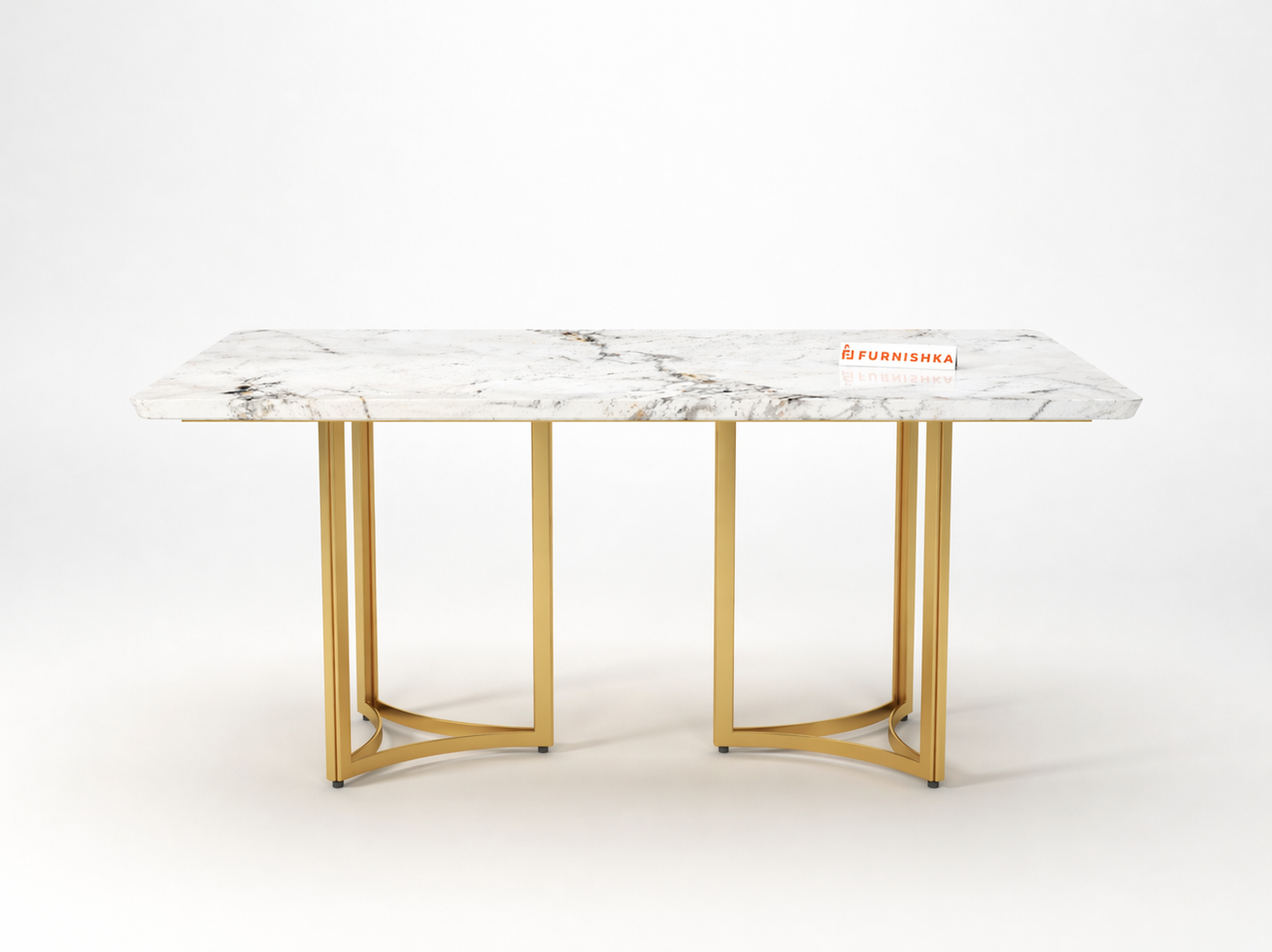 Nexus Dining Table 6 Seater PVD Gold Base - Furnishka