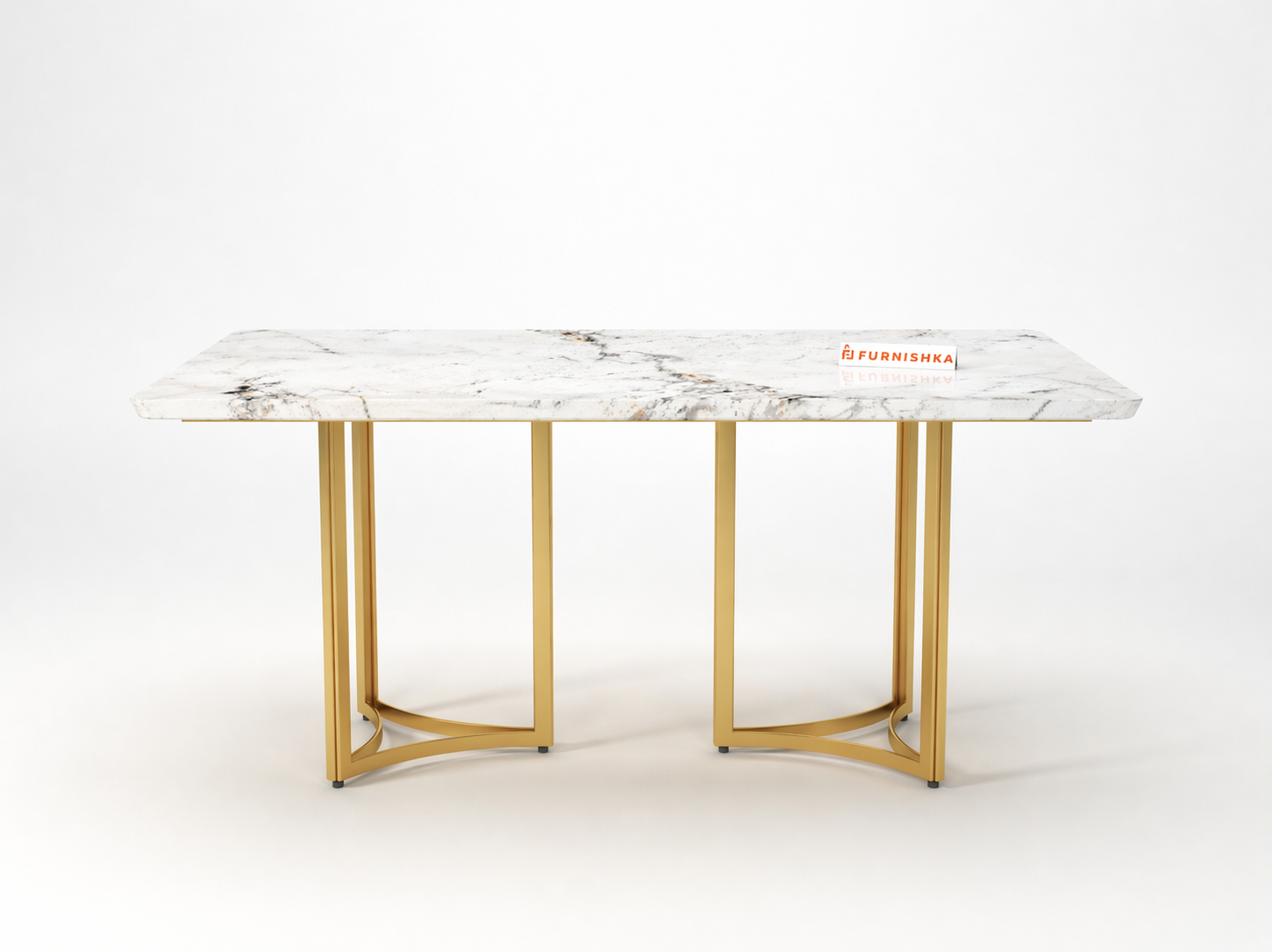 Nexus Dining Table 6 Seater PVD Gold Base - Furnishka