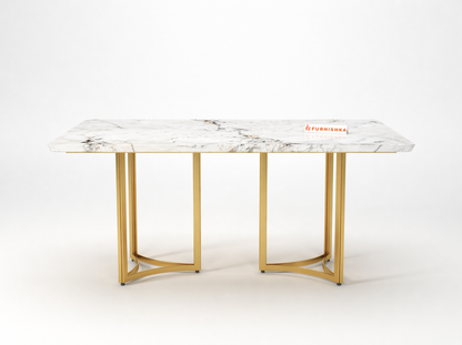 Nexus Dining Table 6 Seater PVD Gold Base - Furnishka
