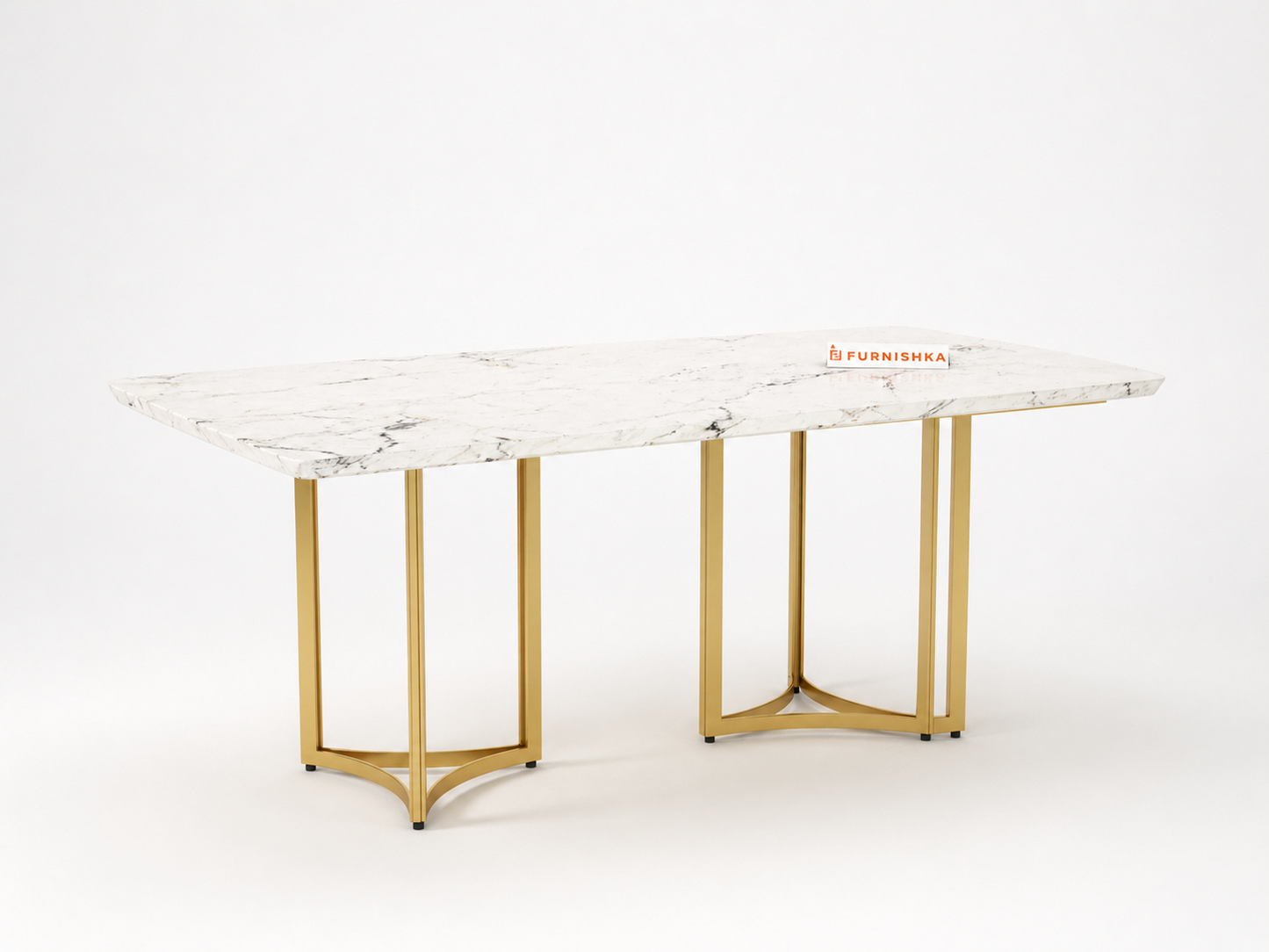 Nexus Dining Table 6 Seater PVD Gold Base - Furnishka