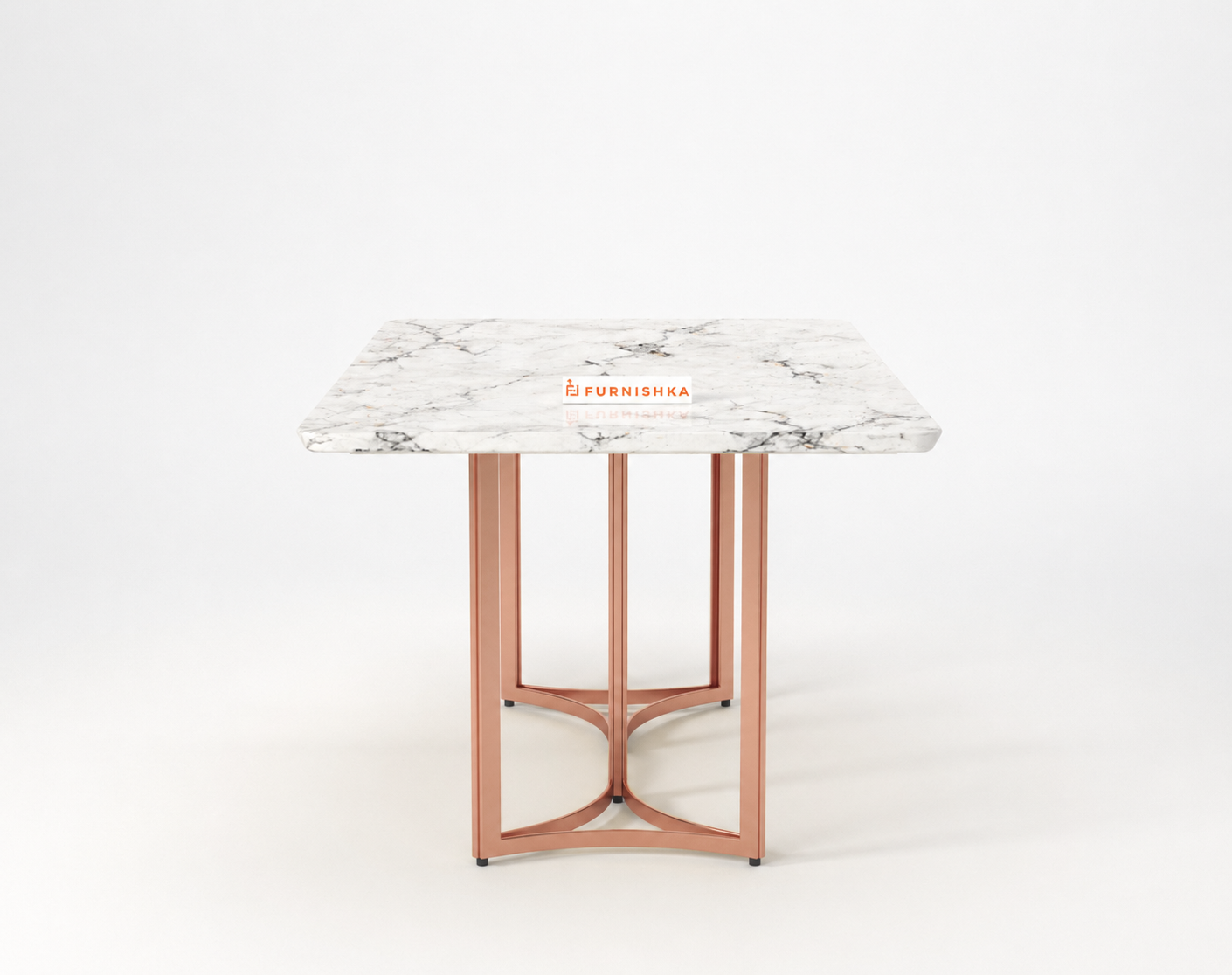 Nexus Dining Table 6 Seater Rose Gold Base - Furnishka