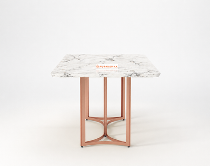Nexus Dining Table 6 Seater Rose Gold Base - Furnishka