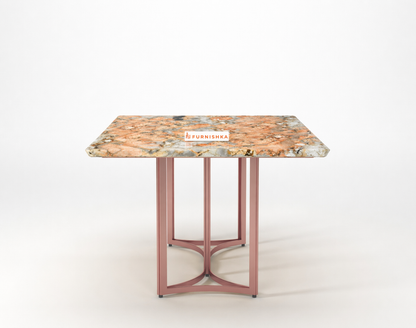 Nexus Dining Table 6 Seater Rose Gold Base - Furnishka