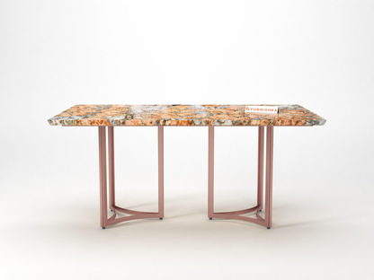 Nexus Dining Table 6 Seater Rose Gold Base - Furnishka