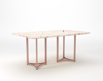 Nexus Dining Table 6 Seater Rose Gold Base - Furnishka