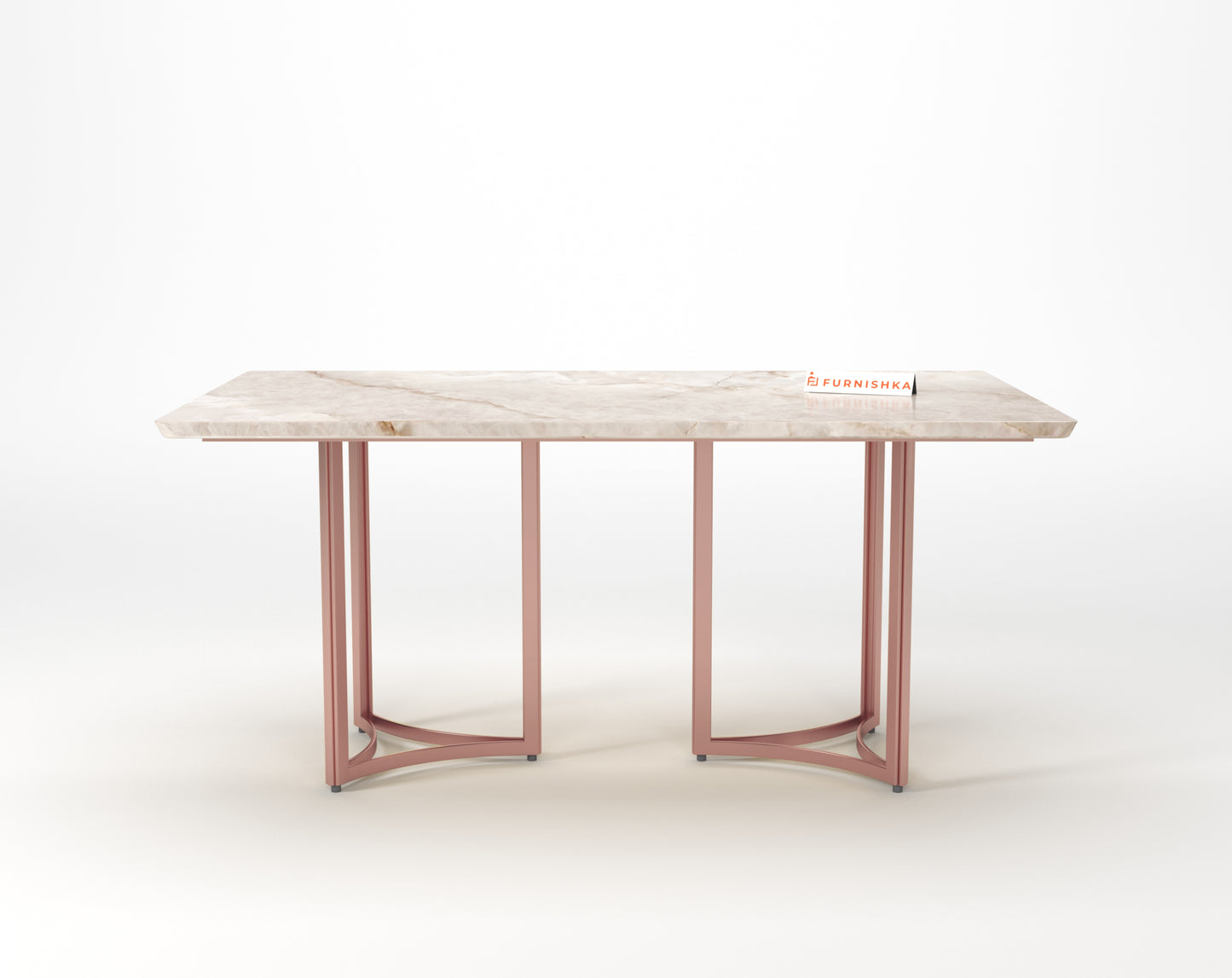 Nexus Dining Table 6 Seater Rose Gold Base - Furnishka