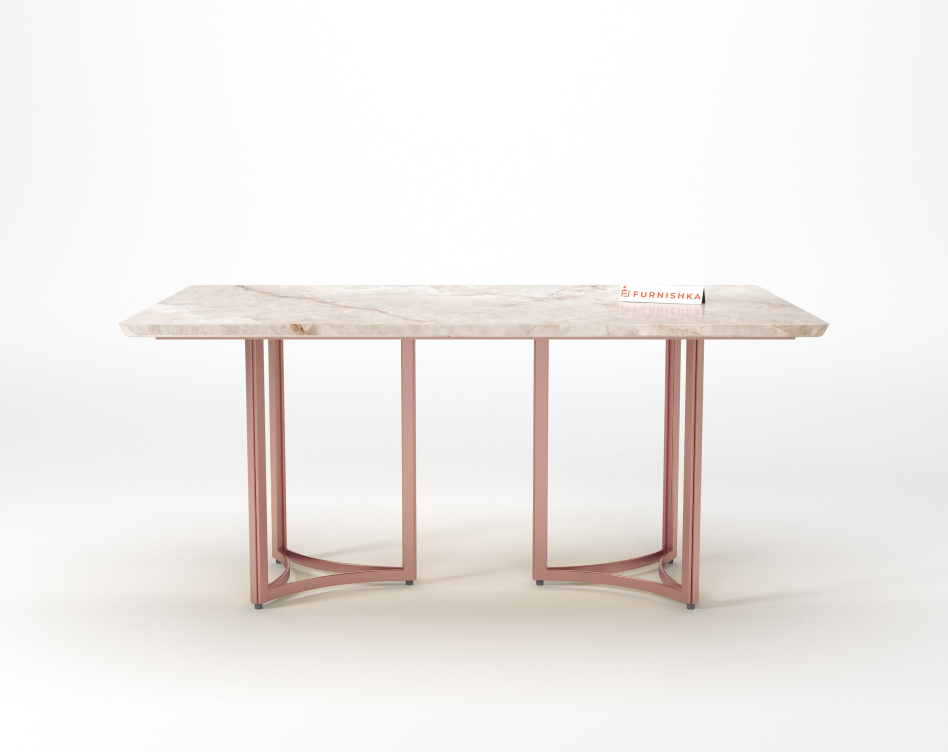 Nexus Dining Table 6 Seater Rose Gold Base - Furnishka
