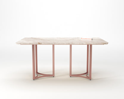 Nexus Dining Table 6 Seater Rose Gold Base - Furnishka