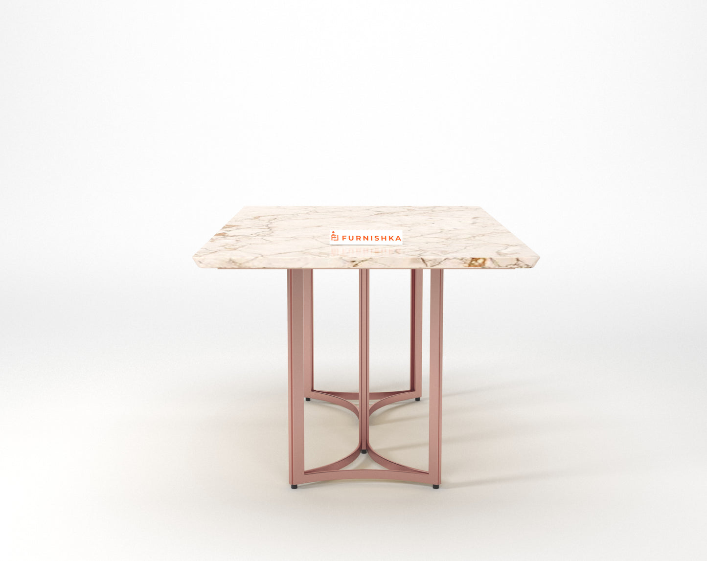 Nexus Dining Table 6 Seater Rose Gold Base - Furnishka