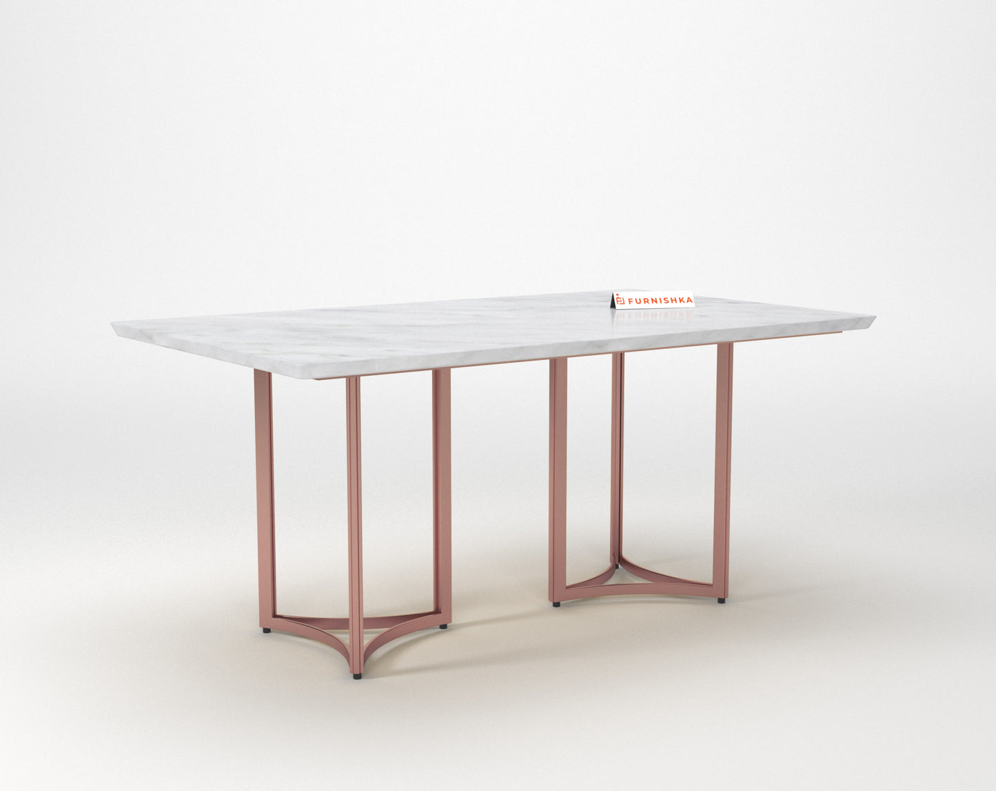 Nexus Dining Table 6 Seater Rose Gold Base - Furnishka