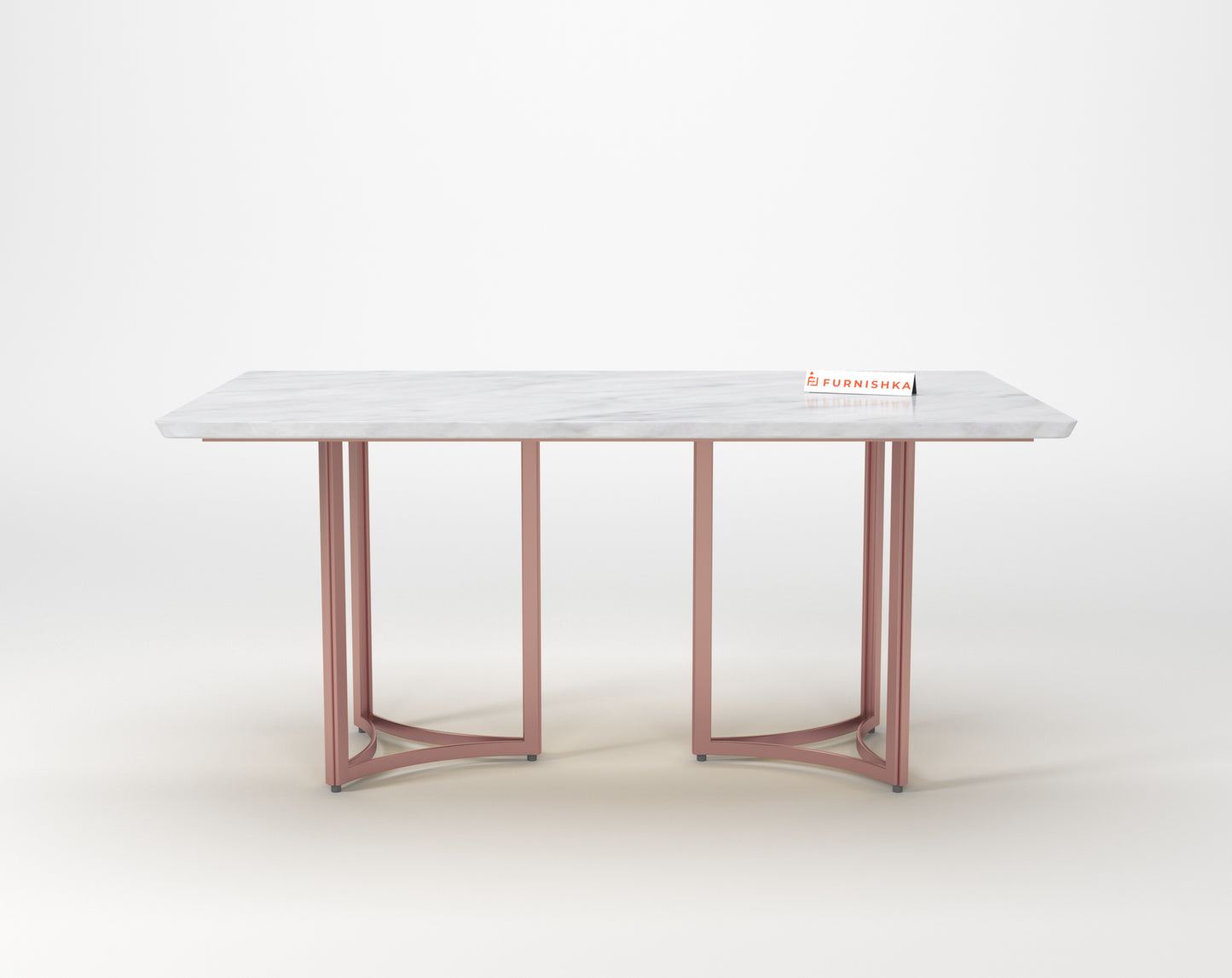 Nexus Dining Table 6 Seater Rose Gold Base - Furnishka