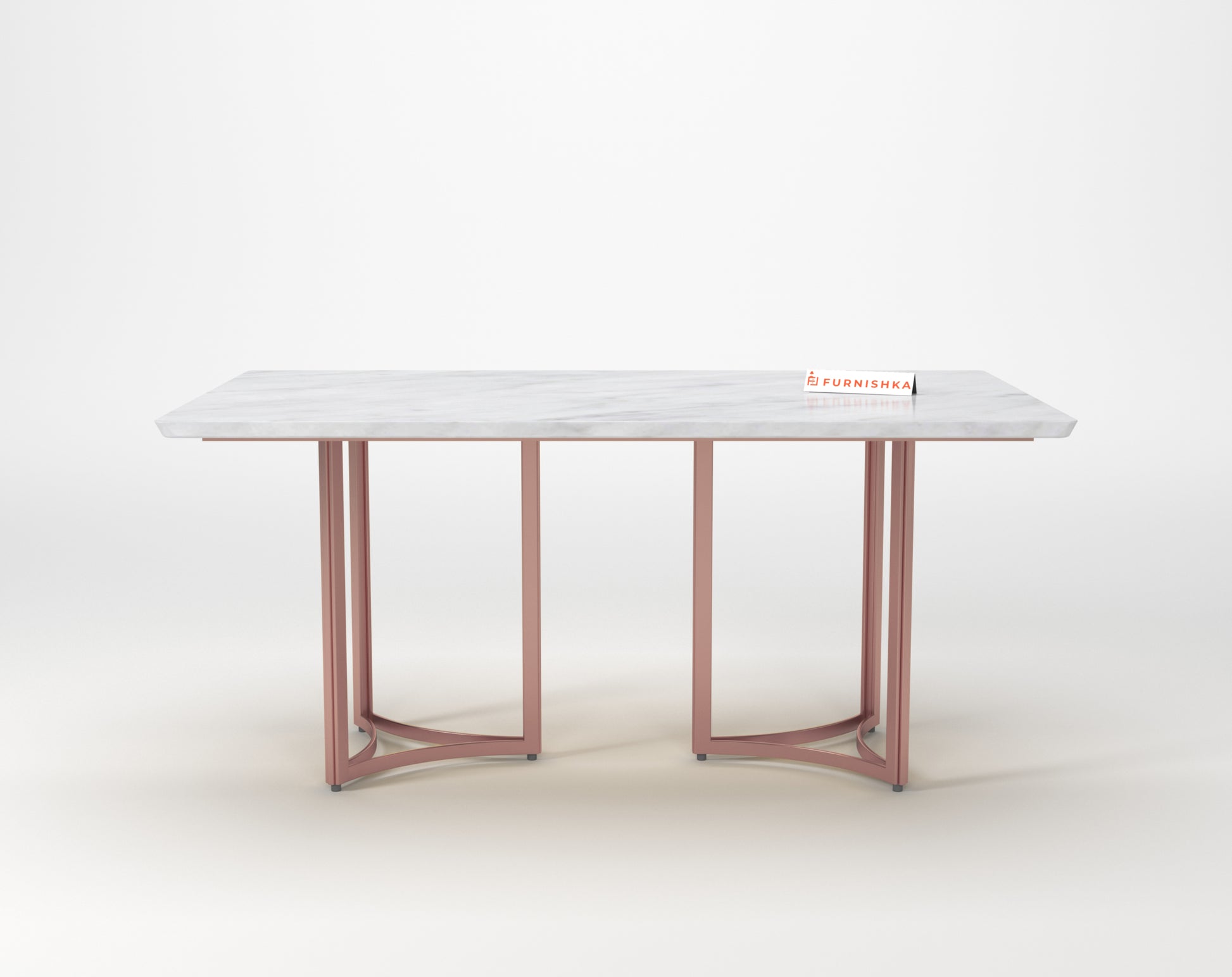 Nexus Dining Table 6 Seater Rose Gold Base - Furnishka